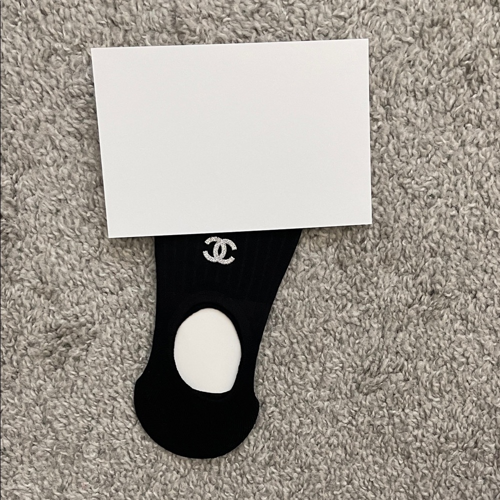 CC Women’s Black and White No Show Socks - Picture 2 of 3